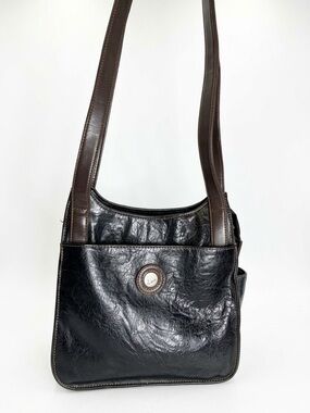 MOUFLON SACS-BAGS CANADA Black Crinkled Multi-Compartment Shoulder Bag